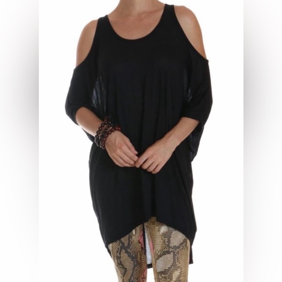 Michael Lauren Radford Open Shoulder Dress in Black NWT X Small - Picture 2 of 8